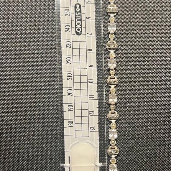 Silver Bracelet with oval Zircons and Marquise - Picture 3 of 4